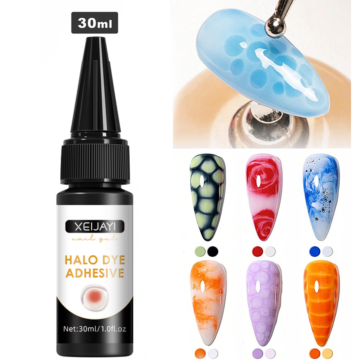XEIJAYI Blooming Gel Watercolor Ink Blooming Nail Polish UV Blossom Gel Salon Gel Manicure Diy At Home Nail Art 30ML/1.0FL.OZ