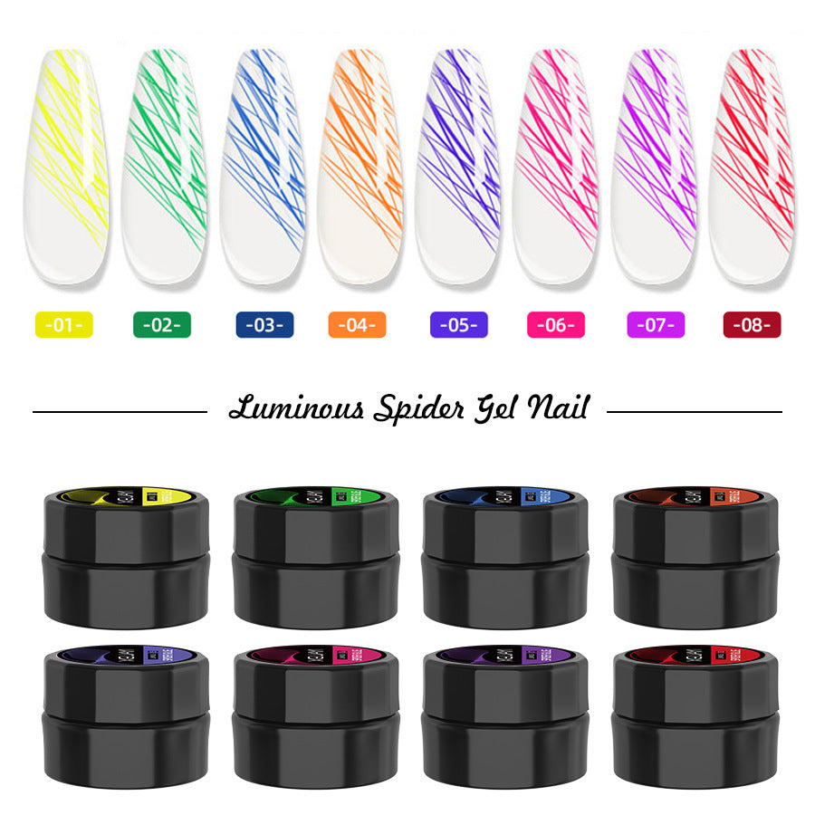 XELJAYI Liner Gel Polish Luminous 8 Colors SET (7.3ml/pcs)