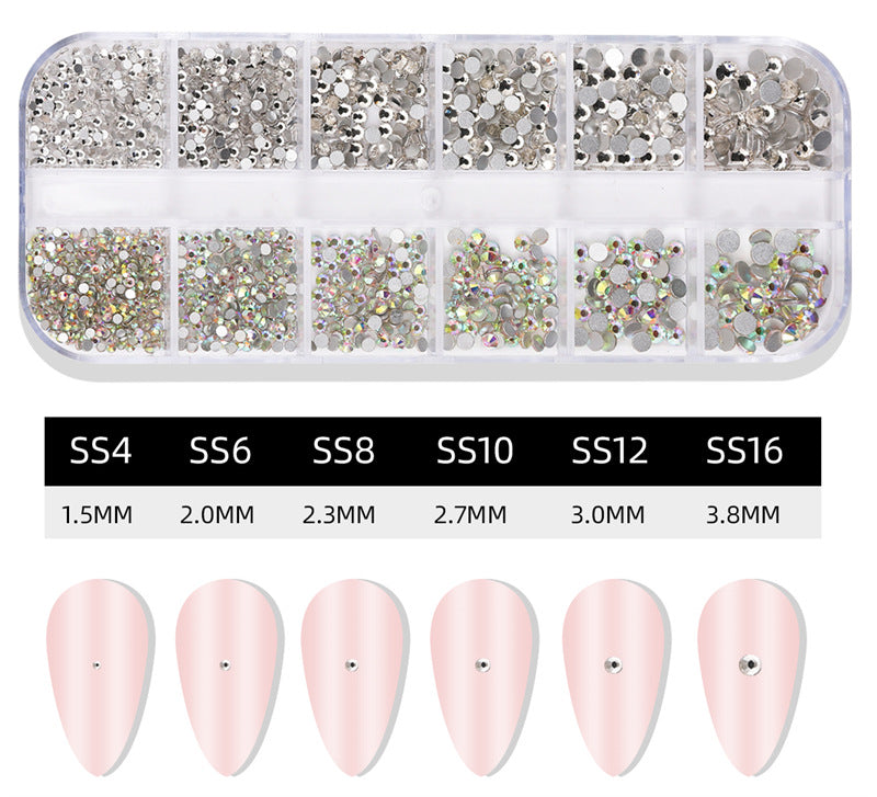 Nail Art Rhinestone Kits Flatback Colorful Rhinestones Crystals AB