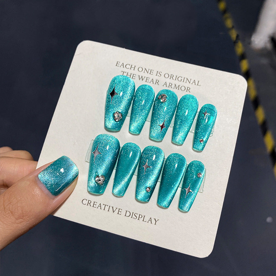 Xeijayi Glitter Lake Blue Cat's Eyes gel polish UV nail gel polish salon gel manicure DIY at home nail art 10ml/0.3fl.oz