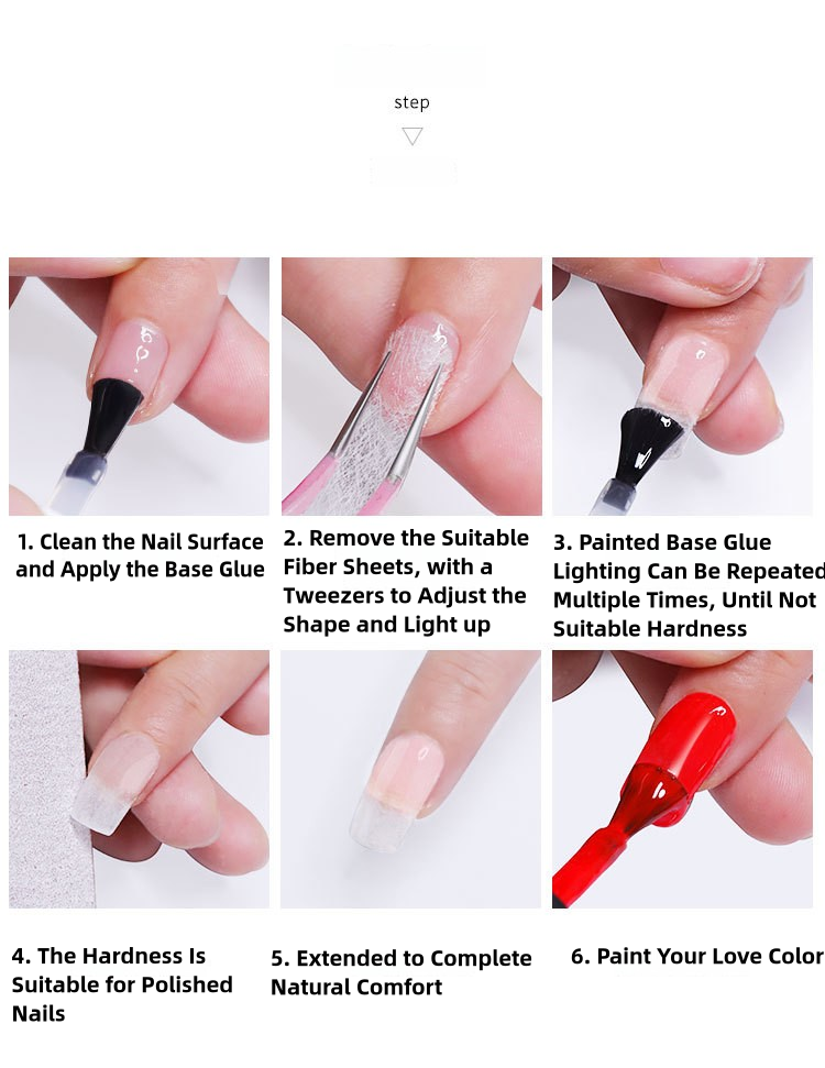 2pcs/Bag Non-woven Nail Silk Nail Extension Fiber Nail Kits