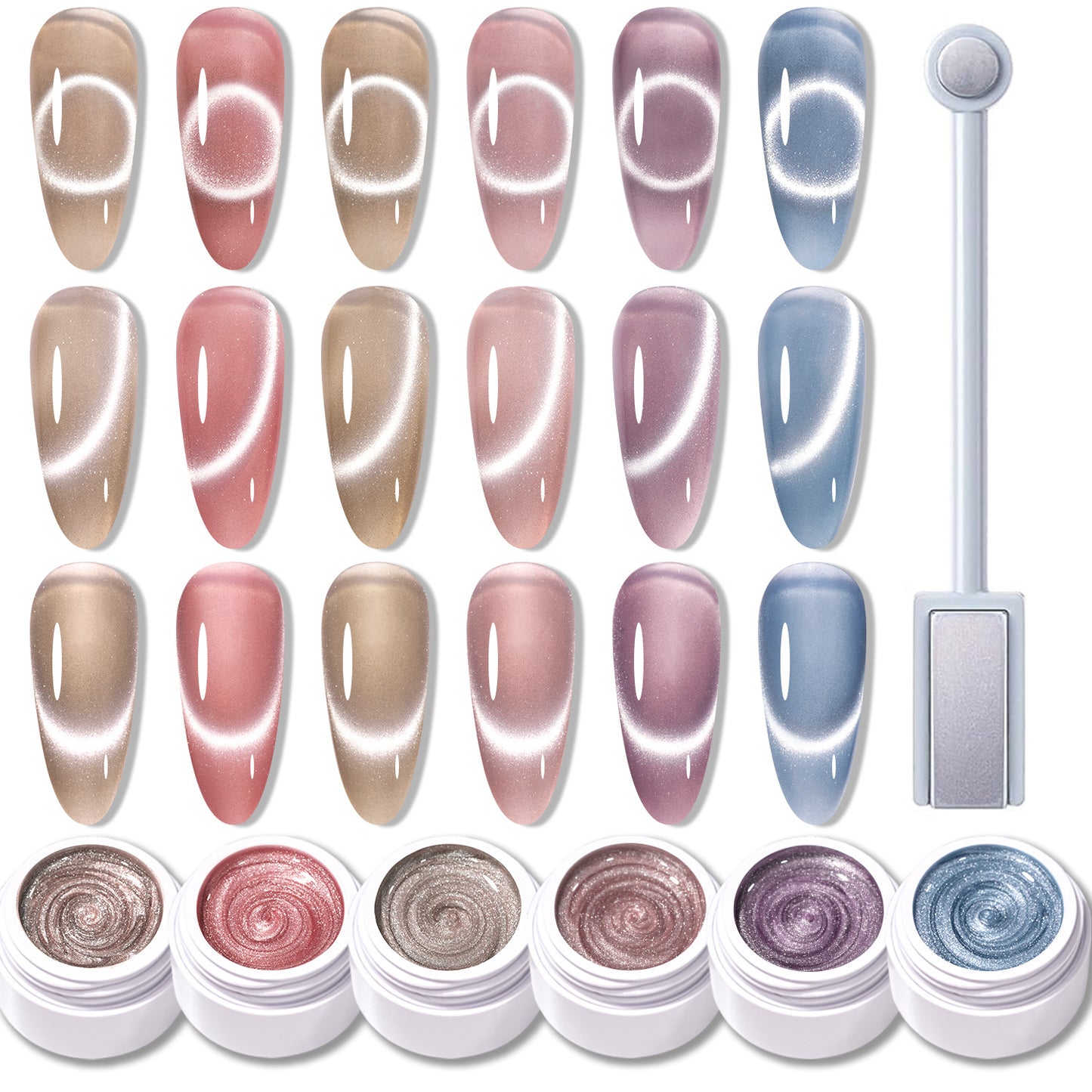 6 Colors Cat's Eye Gel Nail Polish Set 5g