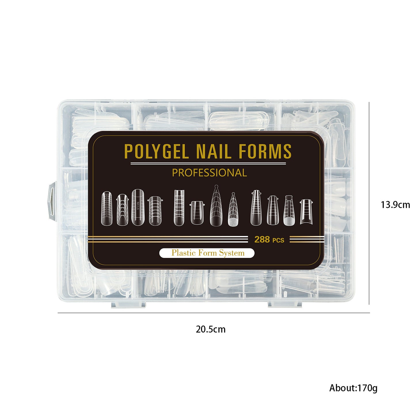 12 Type Dual Nail Forms for Polygel 288pcs