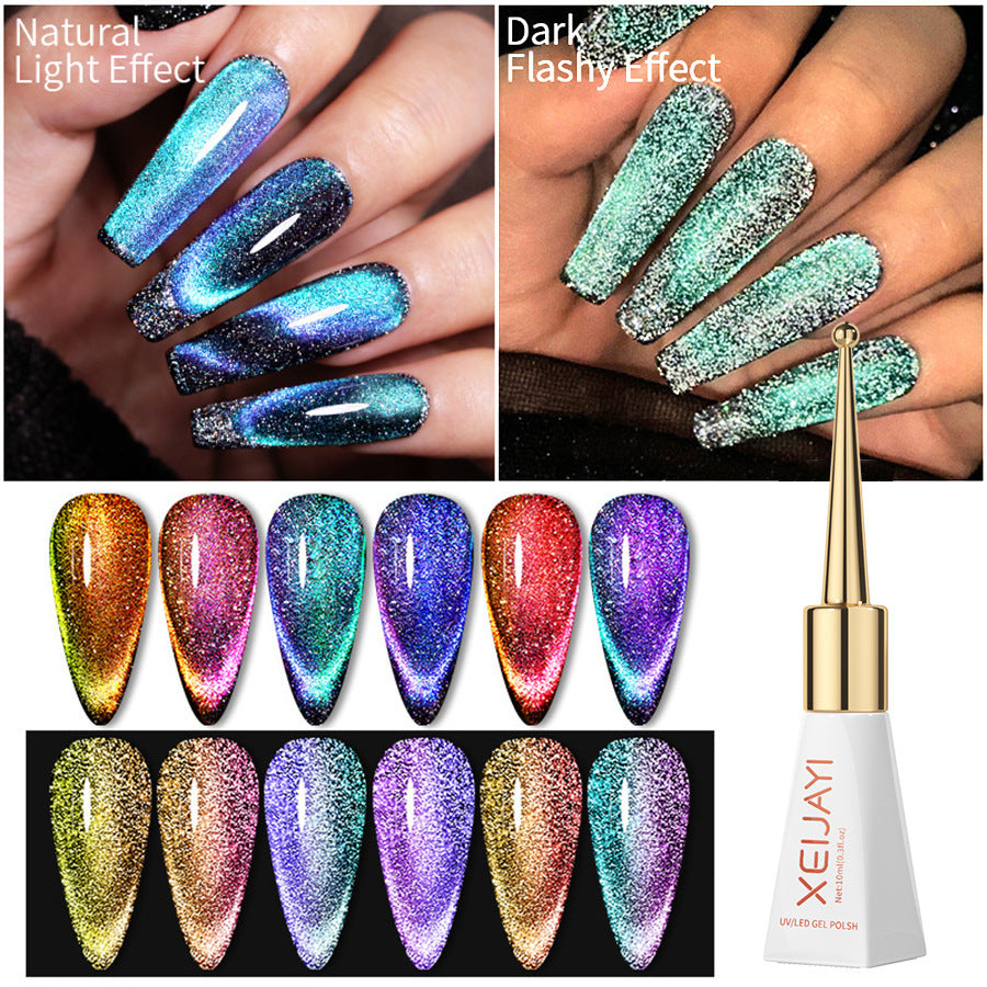 XEIJAYI Cat's Eye UV Gel Polish Galaxy 6 Colors 10ml/0.3fl.oz/pcs