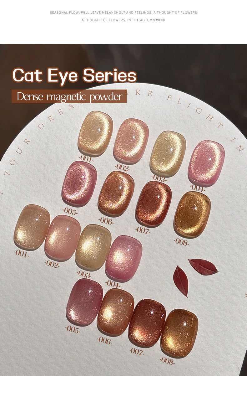 Gold Gradient Cat Eye Gel Nail Polish