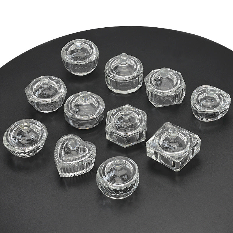 Multi-shaped Nail Art Acrylic Liquid Power Dappen Dish with Lid