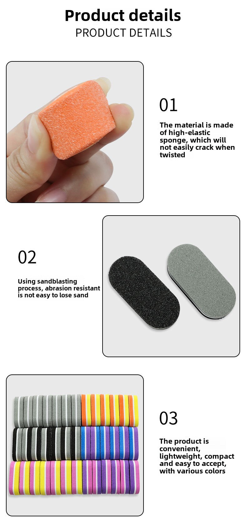 50PCS Sponge Mini Nail Files Bulk