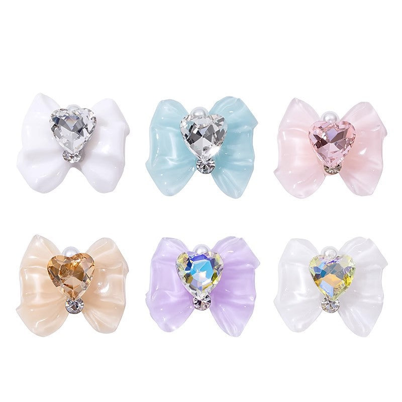 10PCS Bowknot Diamond Resin Charms
