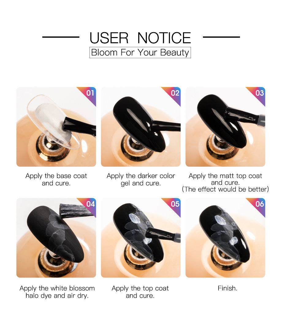 ROSALIND White Blossom Halo Dye Nail Blooming Gel 15ml/0.5oz