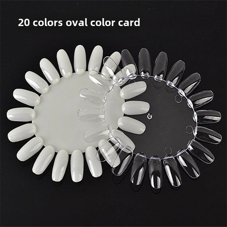Transparent Natural 20 Tips Display Plastic Nail Art Polish Palette Wheels
