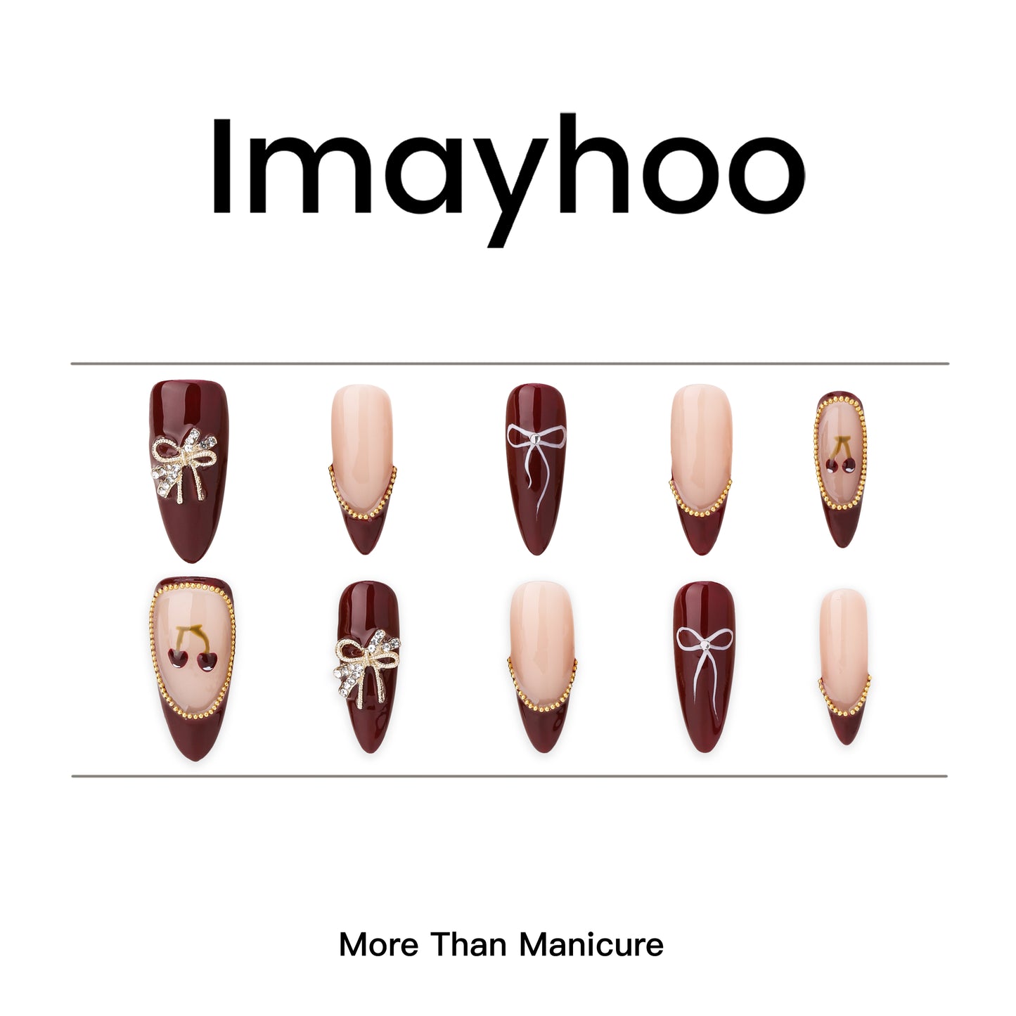 Oval-French Nail-3D (10pcs) GNGXX003