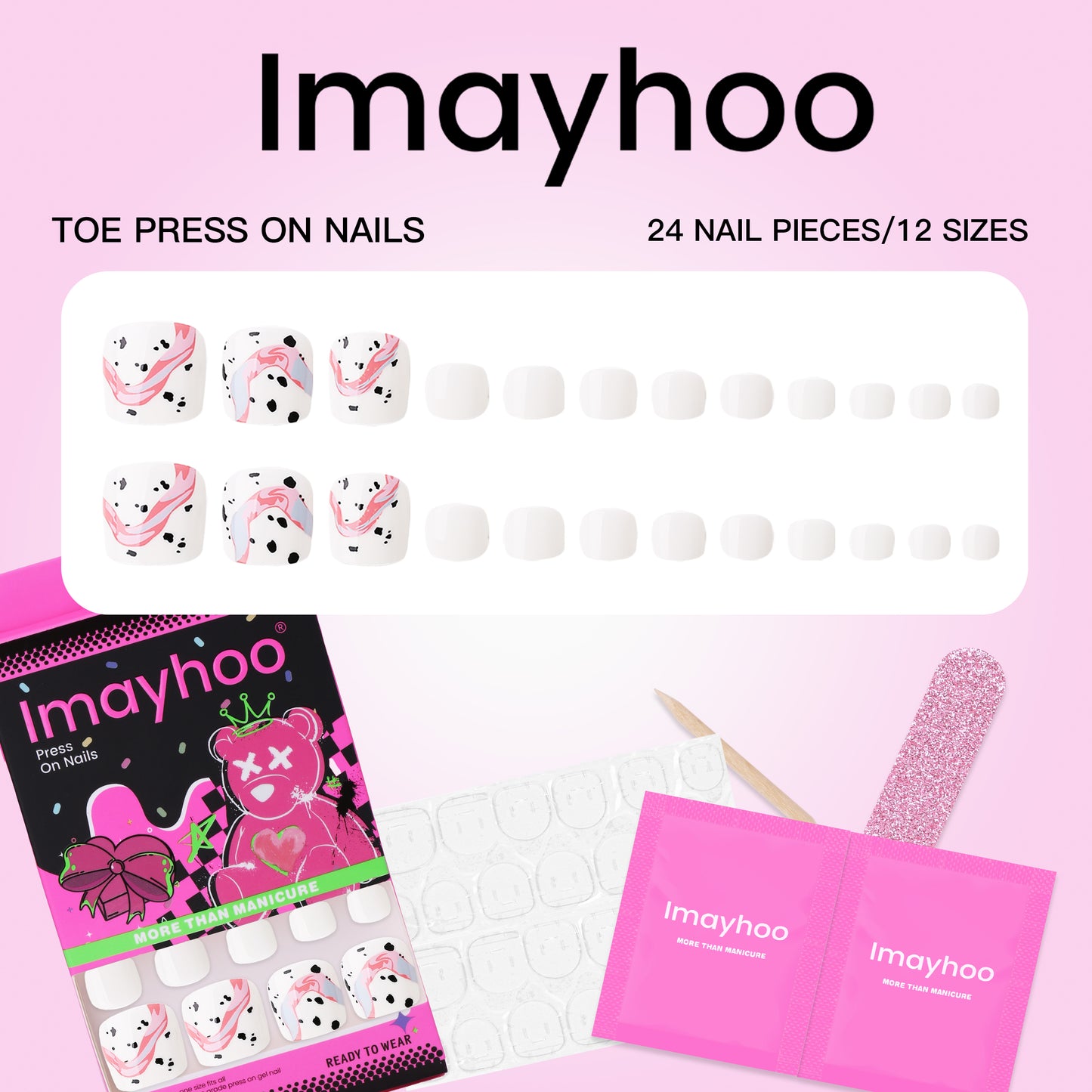 Toe nail-White (24pcs) IMHT0011
