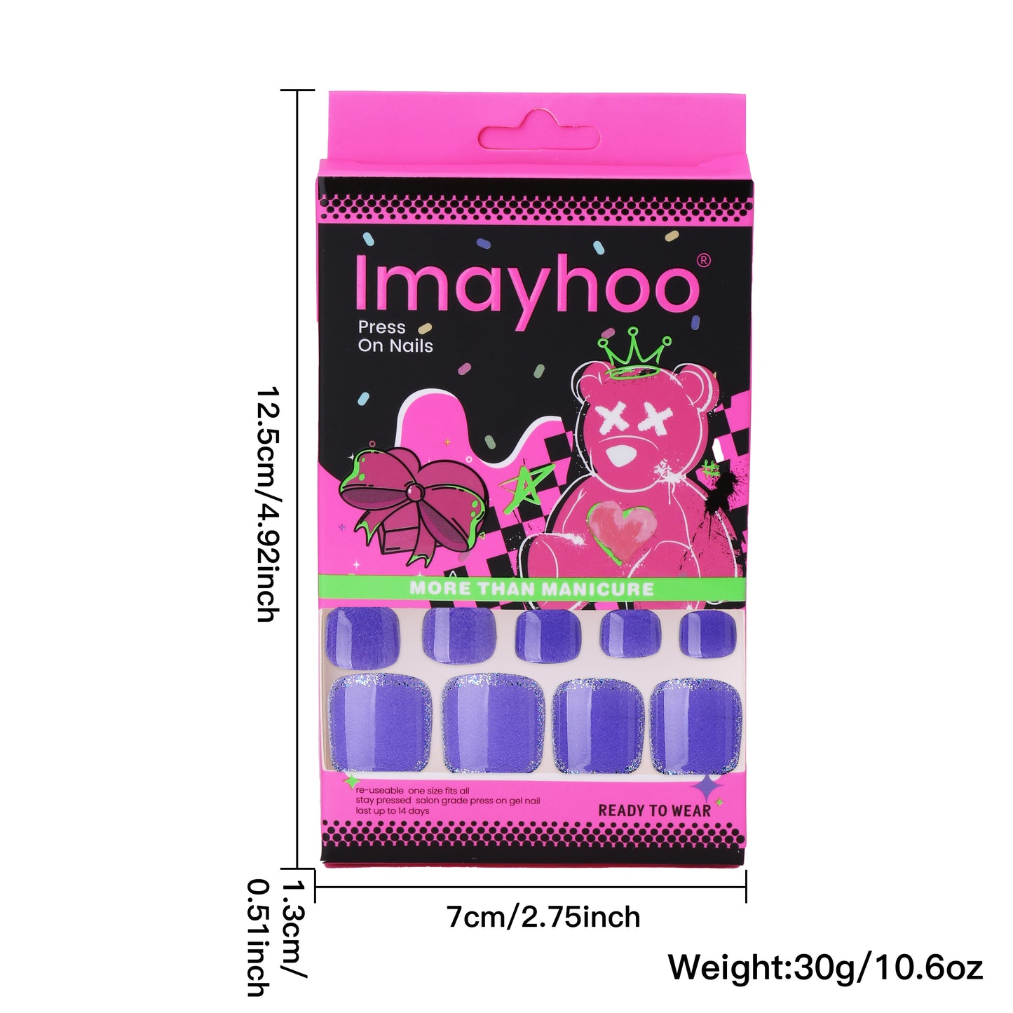 Toe nail-Purple (24pcs) IMHT0029