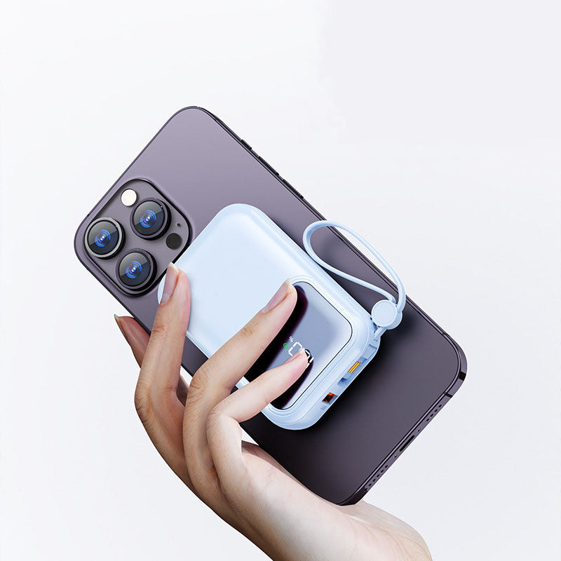 PROTABLE CHARGER POWDER BANK-10000MAH WHITE (TYPE-C,IP,USB)