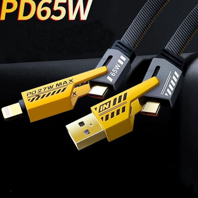 4 IN 1 USB-C CABLE PD 65W*0.3M (TYPE-C/USB-A/ iPHONE)