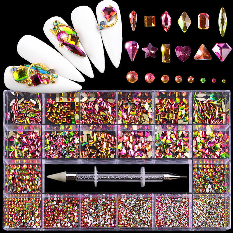 Nail Art Diamond Rhinestones Accessory Complete Set / Nail Salon Must Have