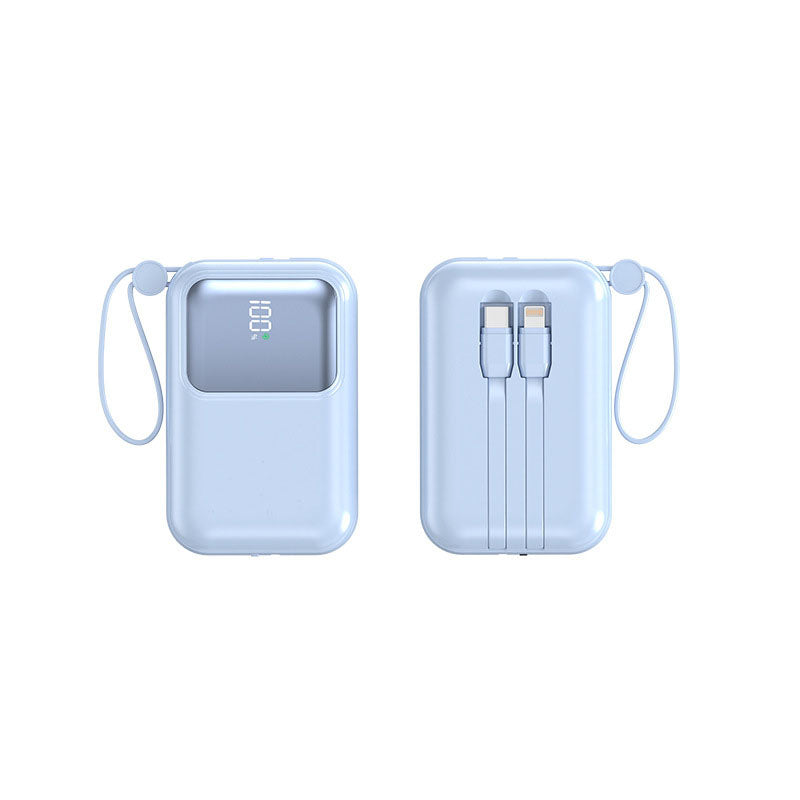PROTABLE CHARGER POWDER BANK-10000MAH BLUE (TYPE-C,IP,USB)