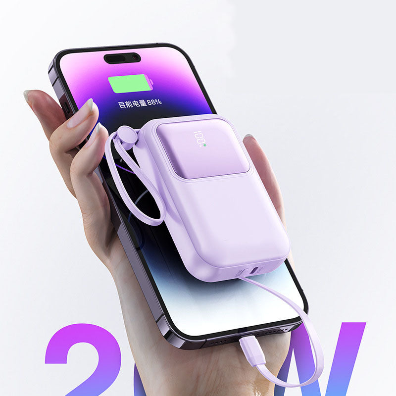 PROTABLE CHARGER POWDER BANK-10000MAH WHITE (TYPE-C,IP,USB)