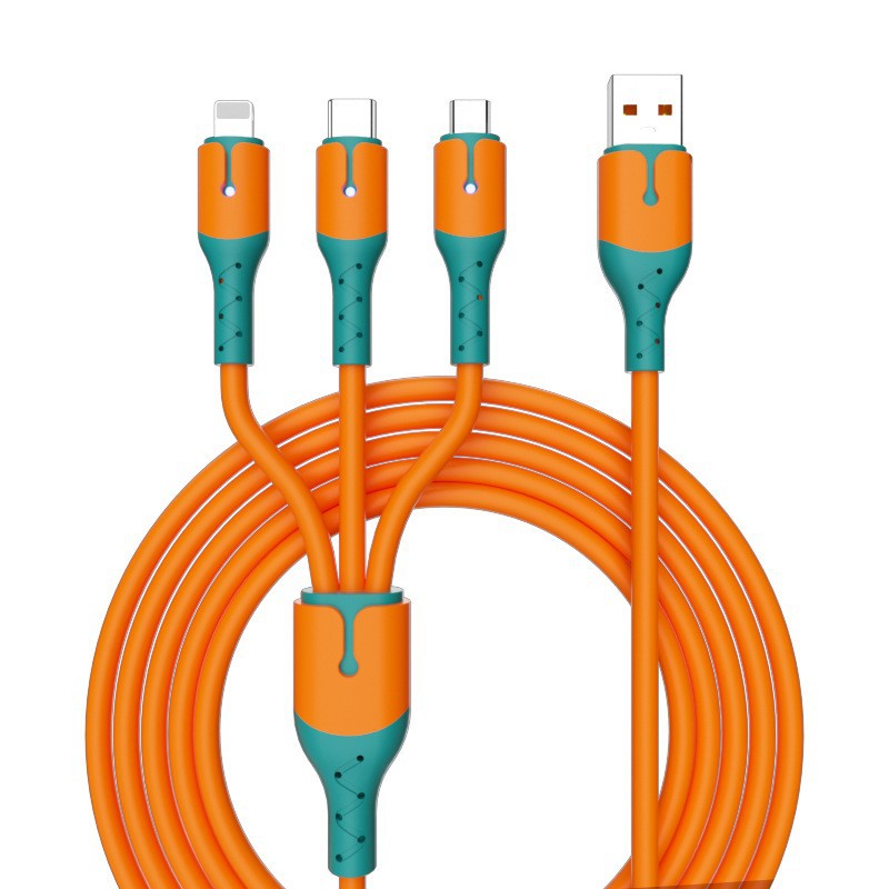 CABLE 3 IN 1 120W/1.2m (TYPE-C,IP,MICRO USB)