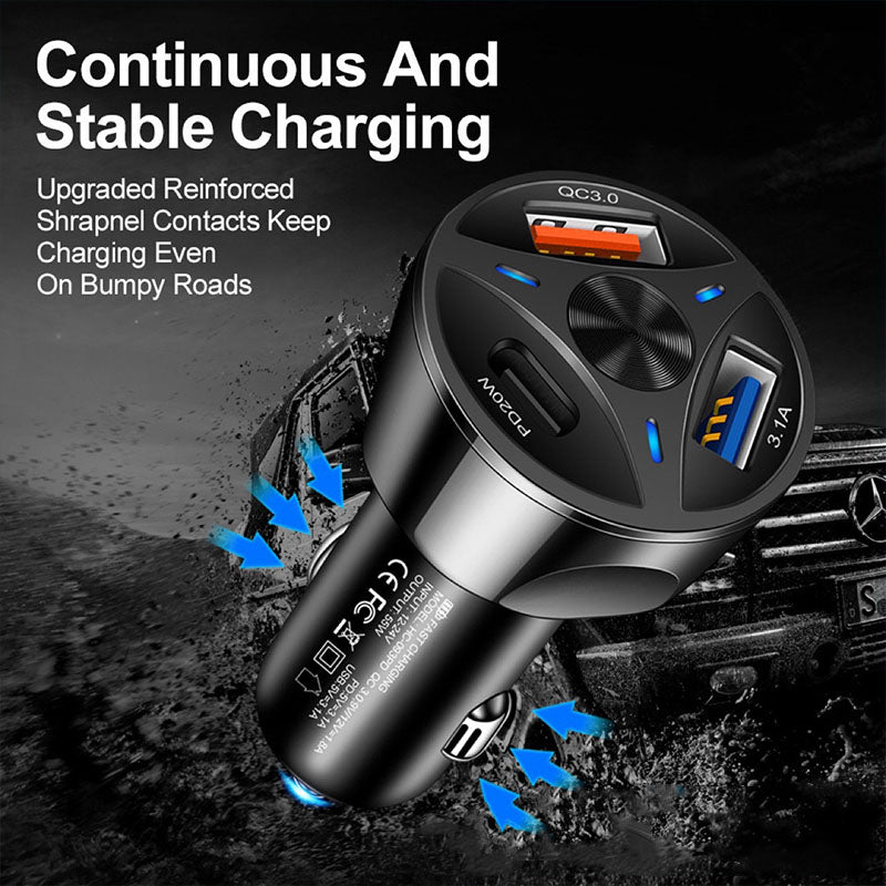 CAR CHARGER 3.1A USB*2+PD20W 3PORT