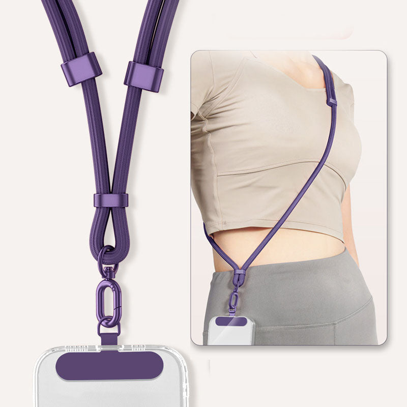 ADJUSTABLE PHONE LANYARD WITH STAINLESS STEEL PATCH