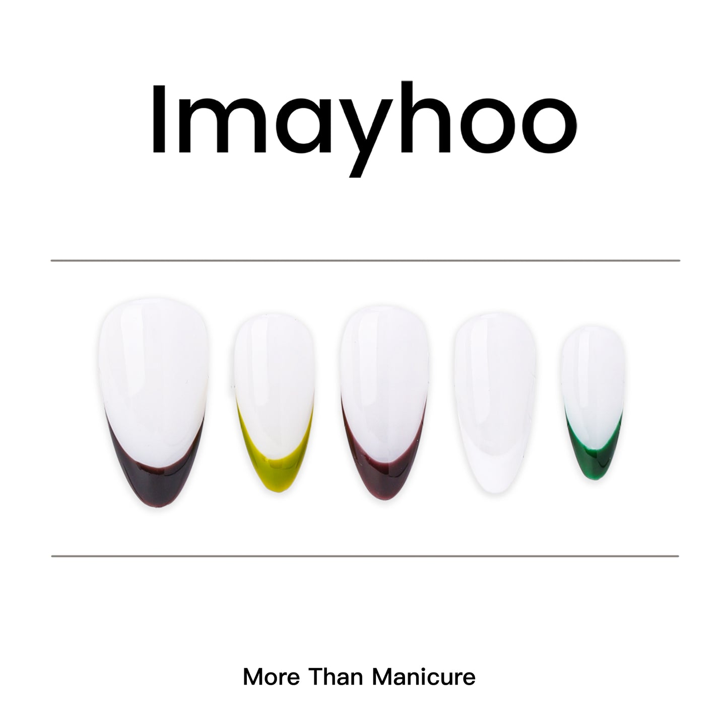 Almonds-Medium Nail-French Nail (10pcs) OMDXX018