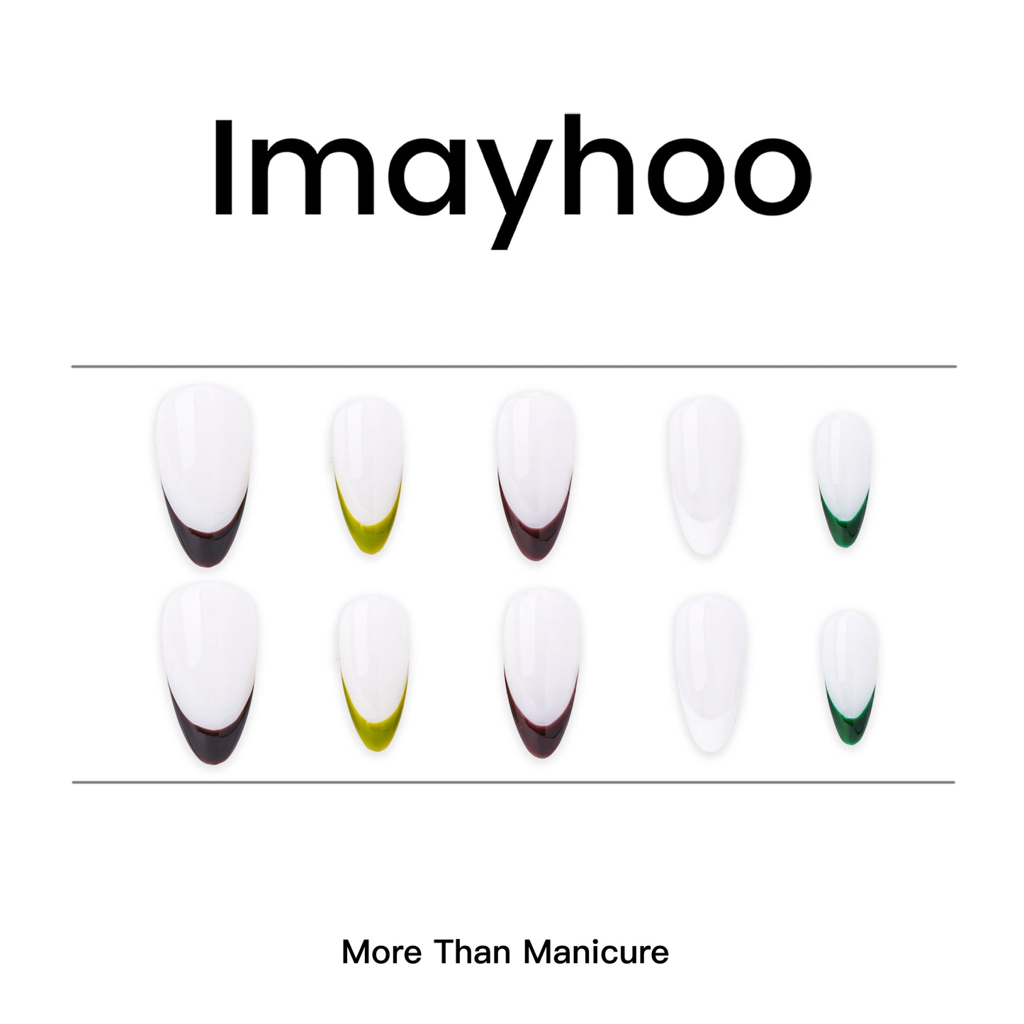 Almonds-Medium Nail-French Nail (10pcs) OMDXX018