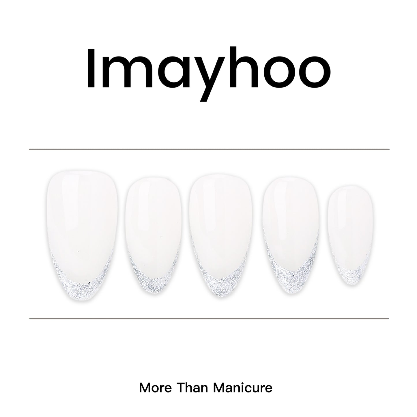 Almond-Medium Nail-French Nail-White (10pcs) OMDXX025