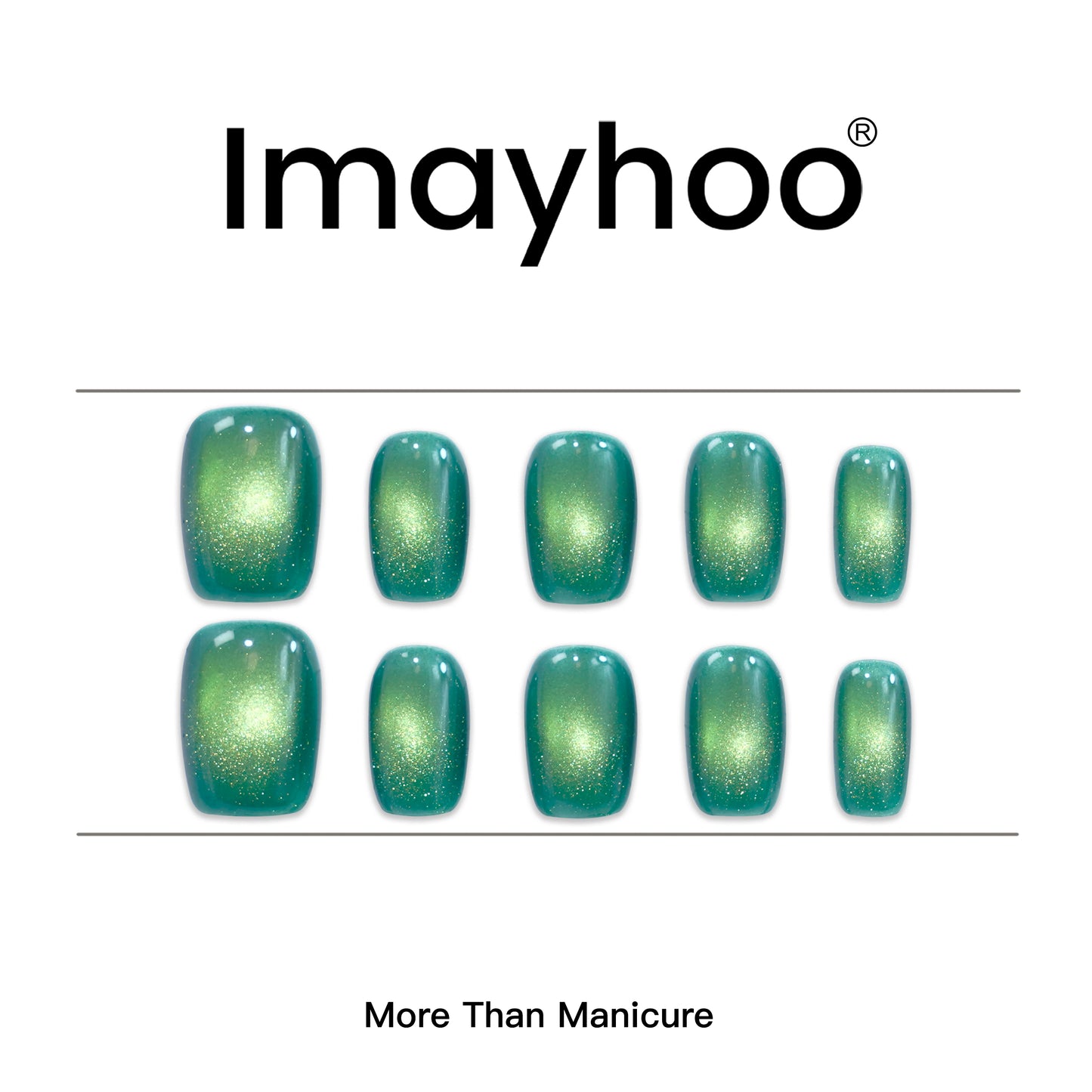Squoval-Short Nail-Cat's Eye (10pcs) OMDXX078
