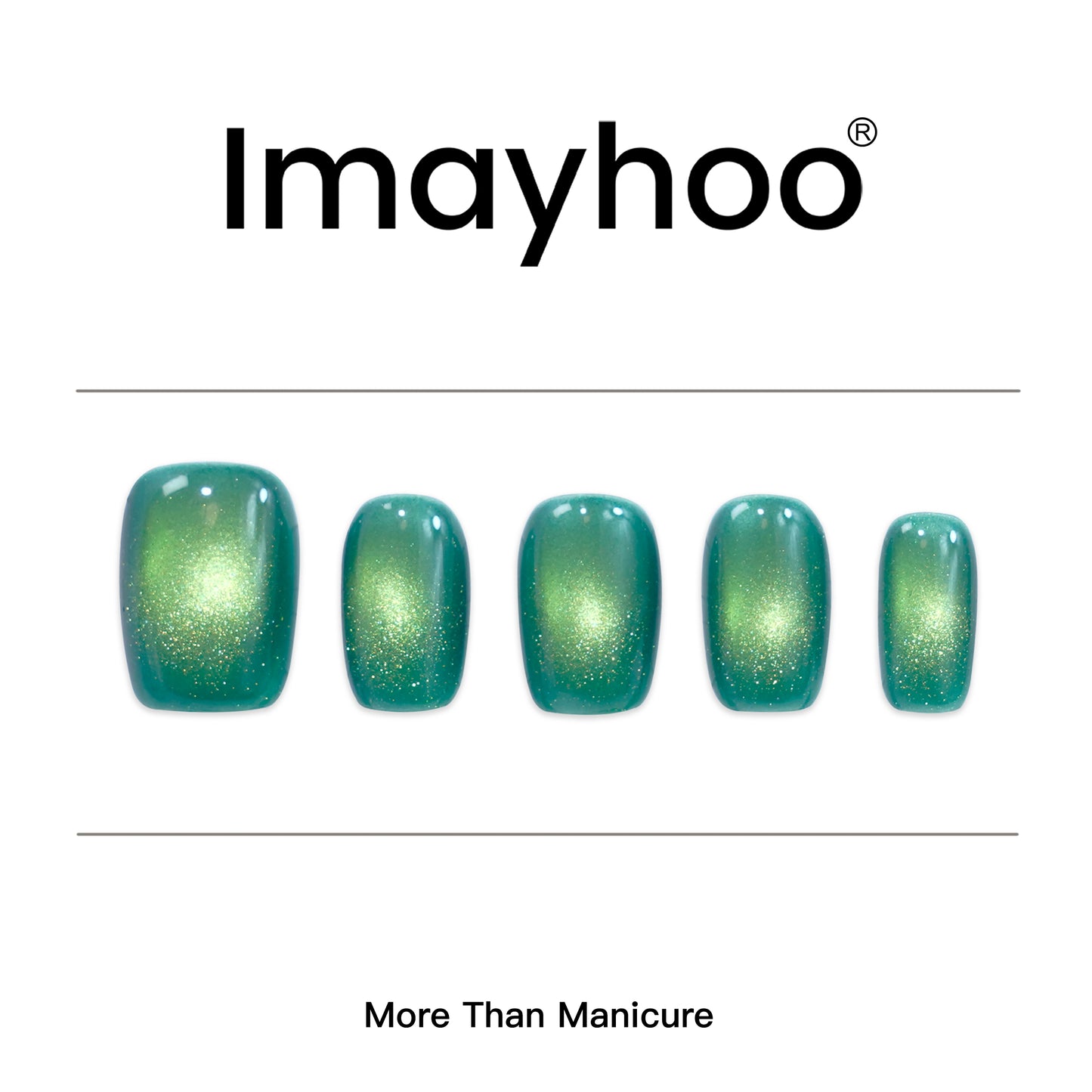 Squoval-Short Nail-Cat's Eye (10pcs) OMDXX078
