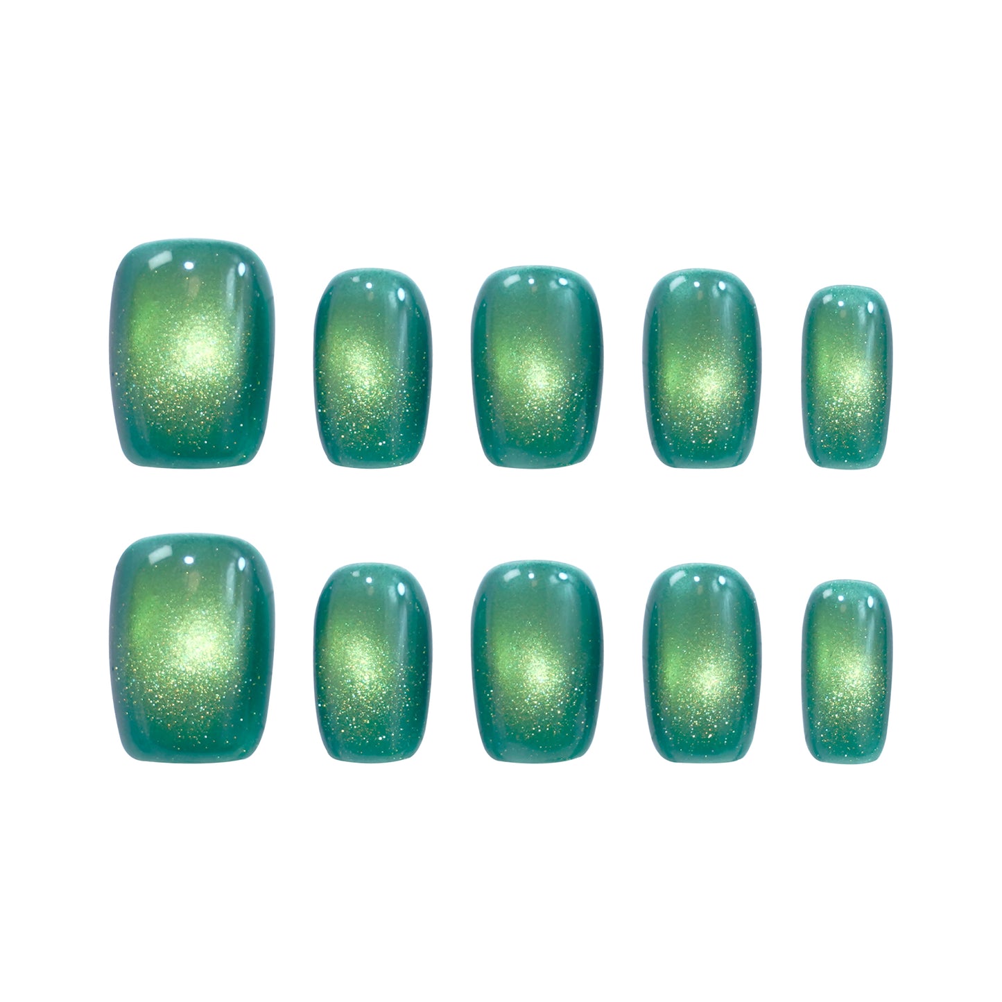 Squoval-Short Nail-Cat's Eye (10pcs) OMDXX078