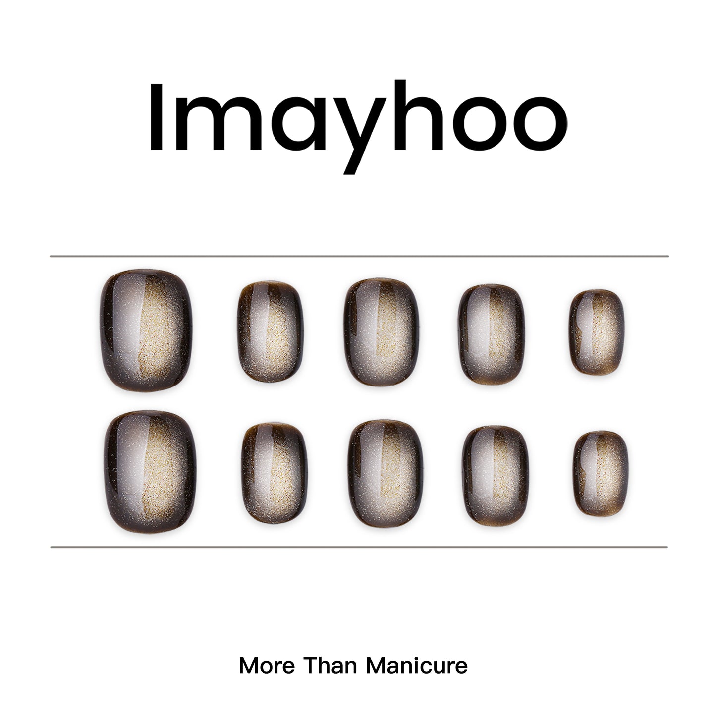 Squoval-Short Nail-Cat's Eye (10pcs) OMDXX081