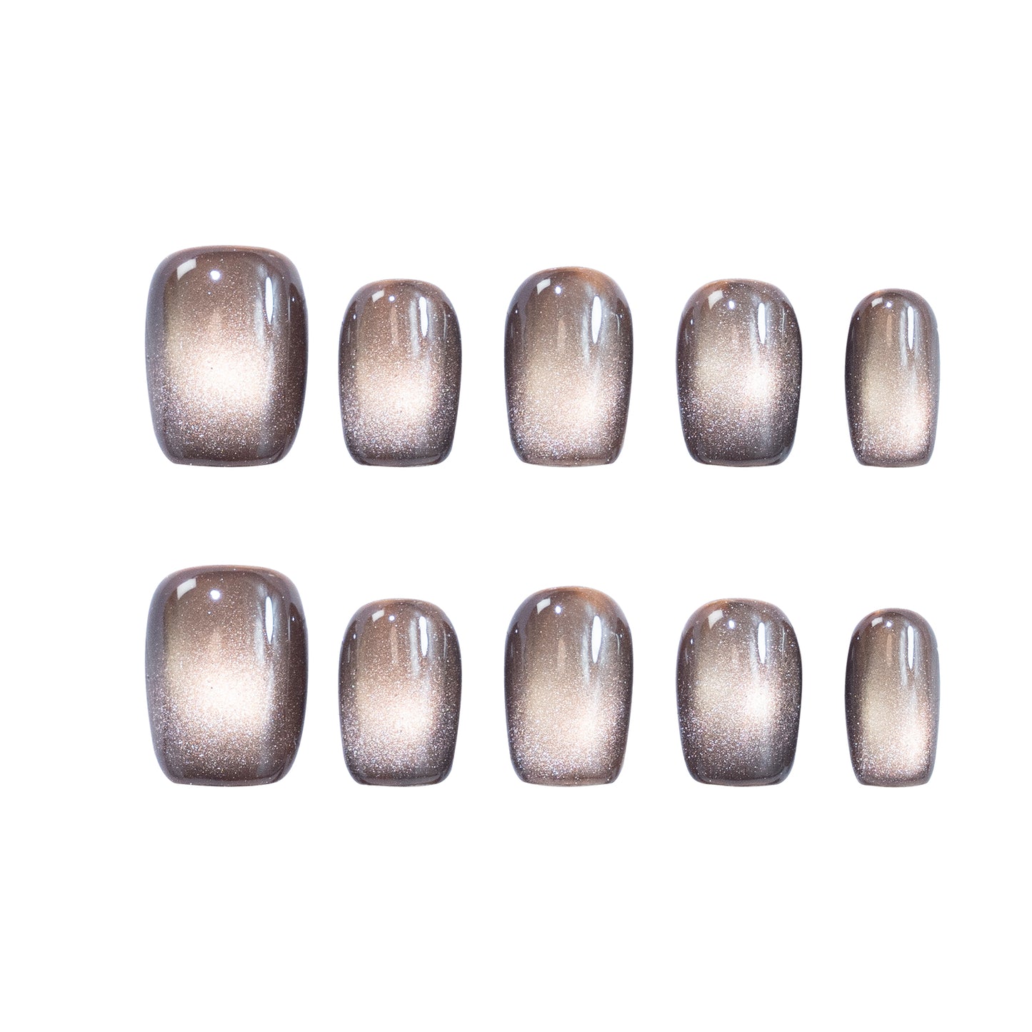 Squoval-Short Nail-Cat's Eye (10pcs) OMDXX092