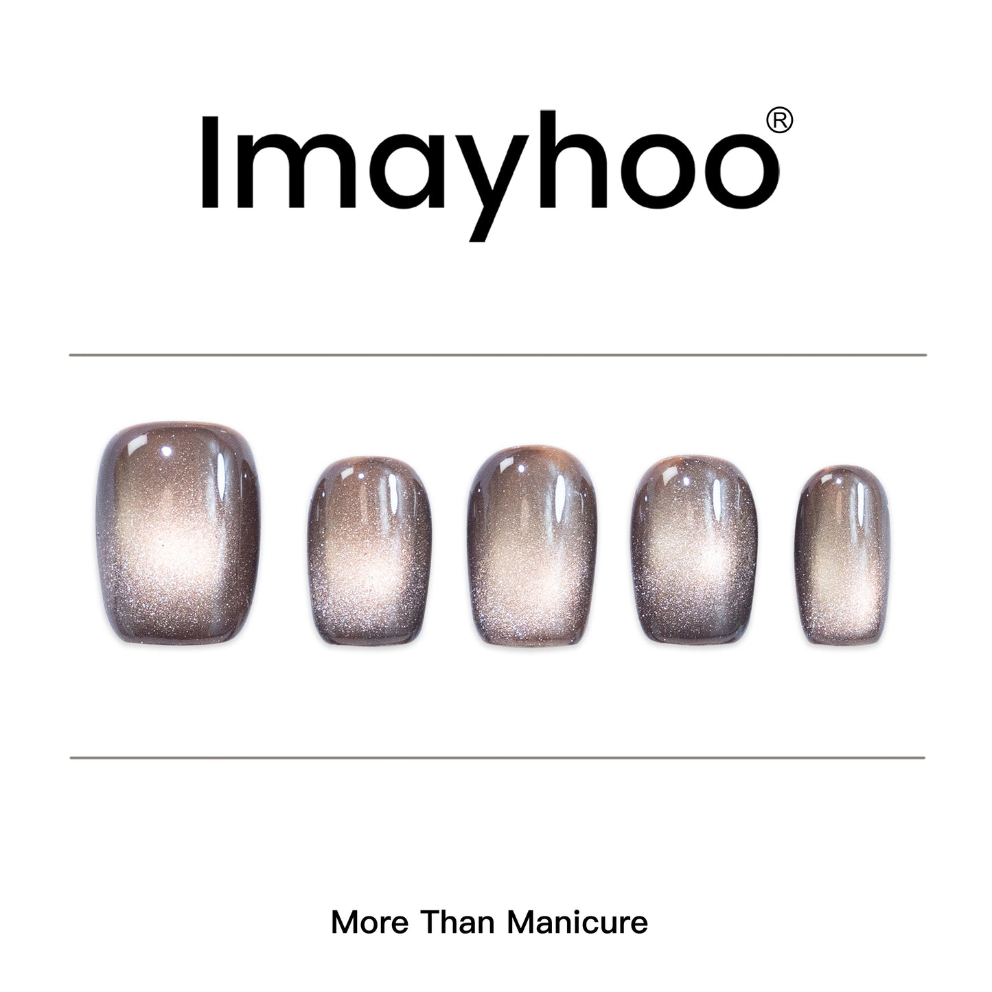 Squoval-Short Nail-Cat's Eye (10pcs) OMDXX092