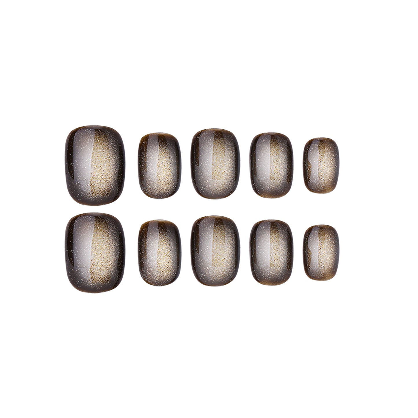 Squoval-Short Nail-Cat's Eye (10pcs) OMDXX081