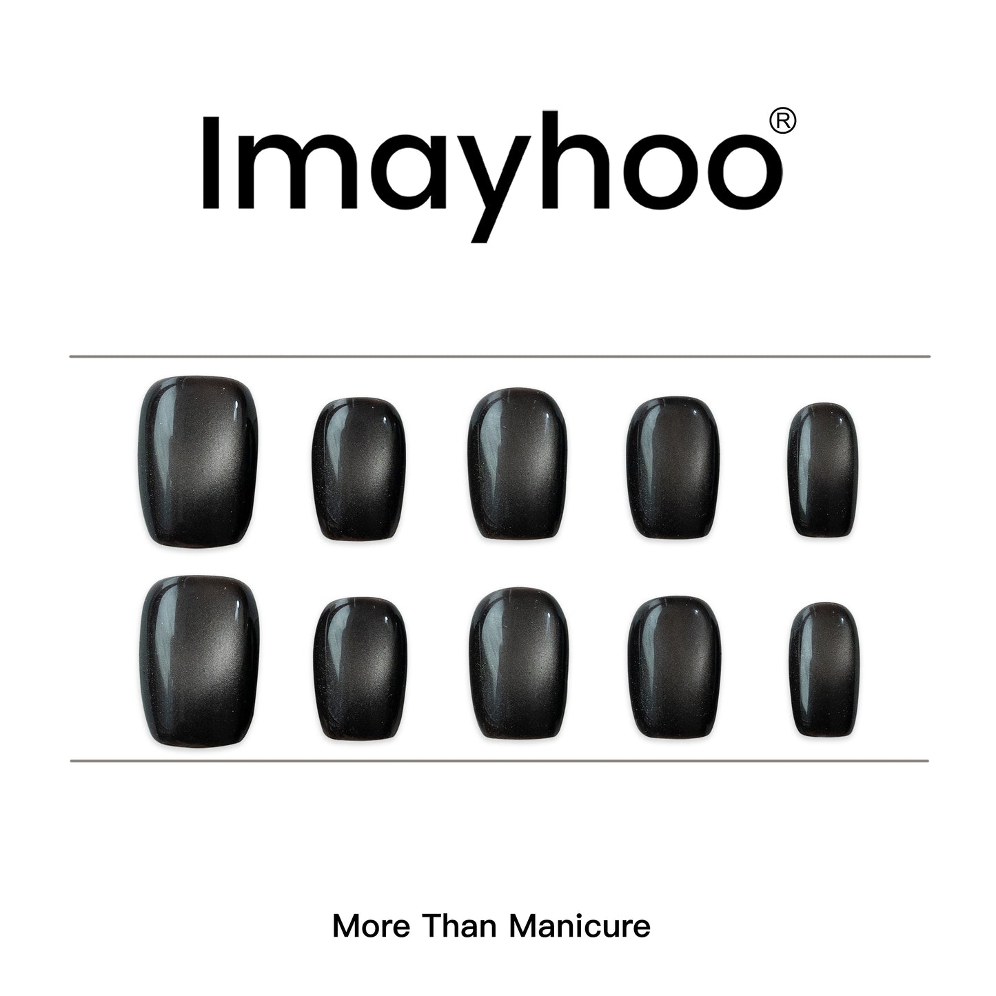 Squoval-Short Nail-Cat's Eye (10pcs) OMDXX085