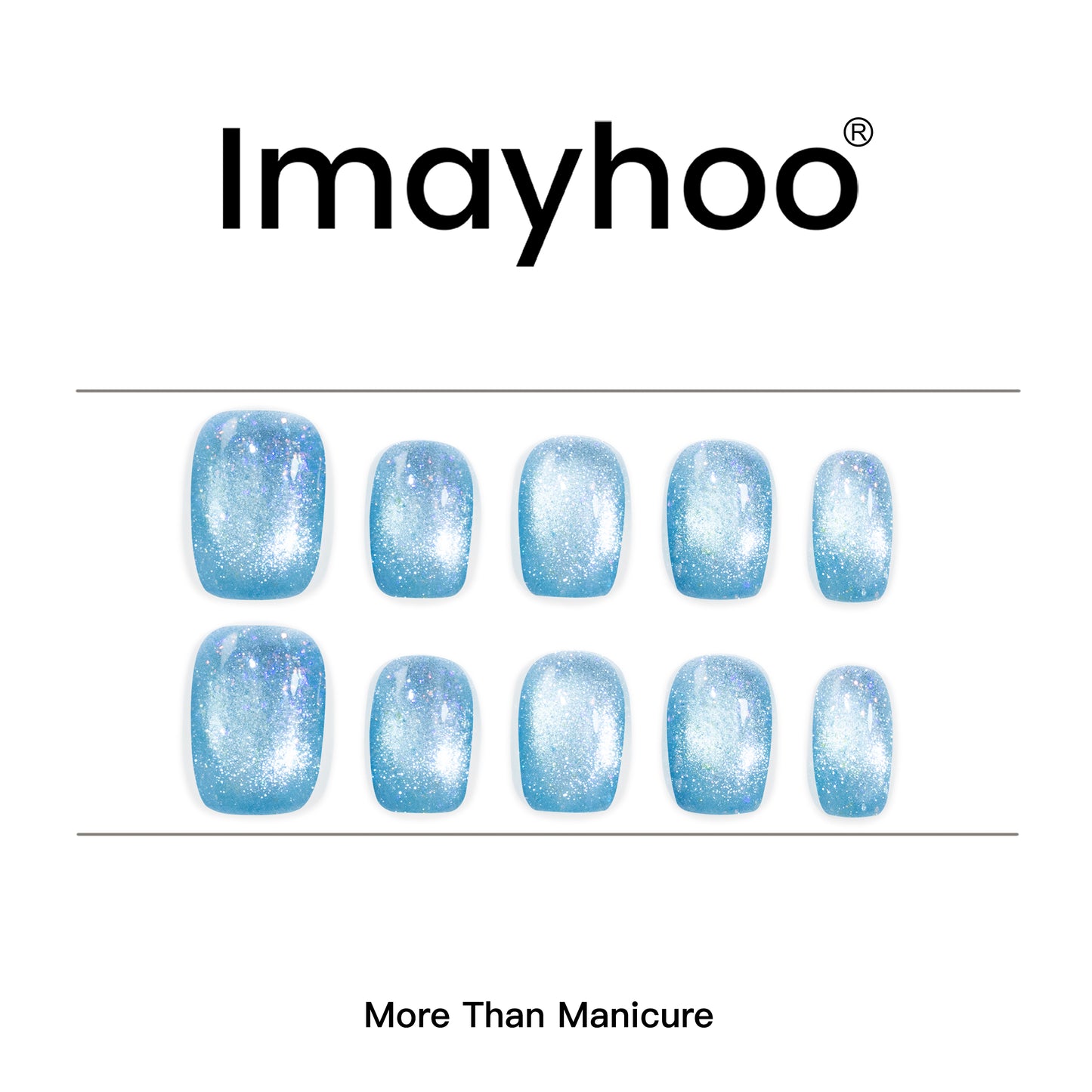 Squoval-Short Nail-Cat's Eye (10pcs) OMDXX091