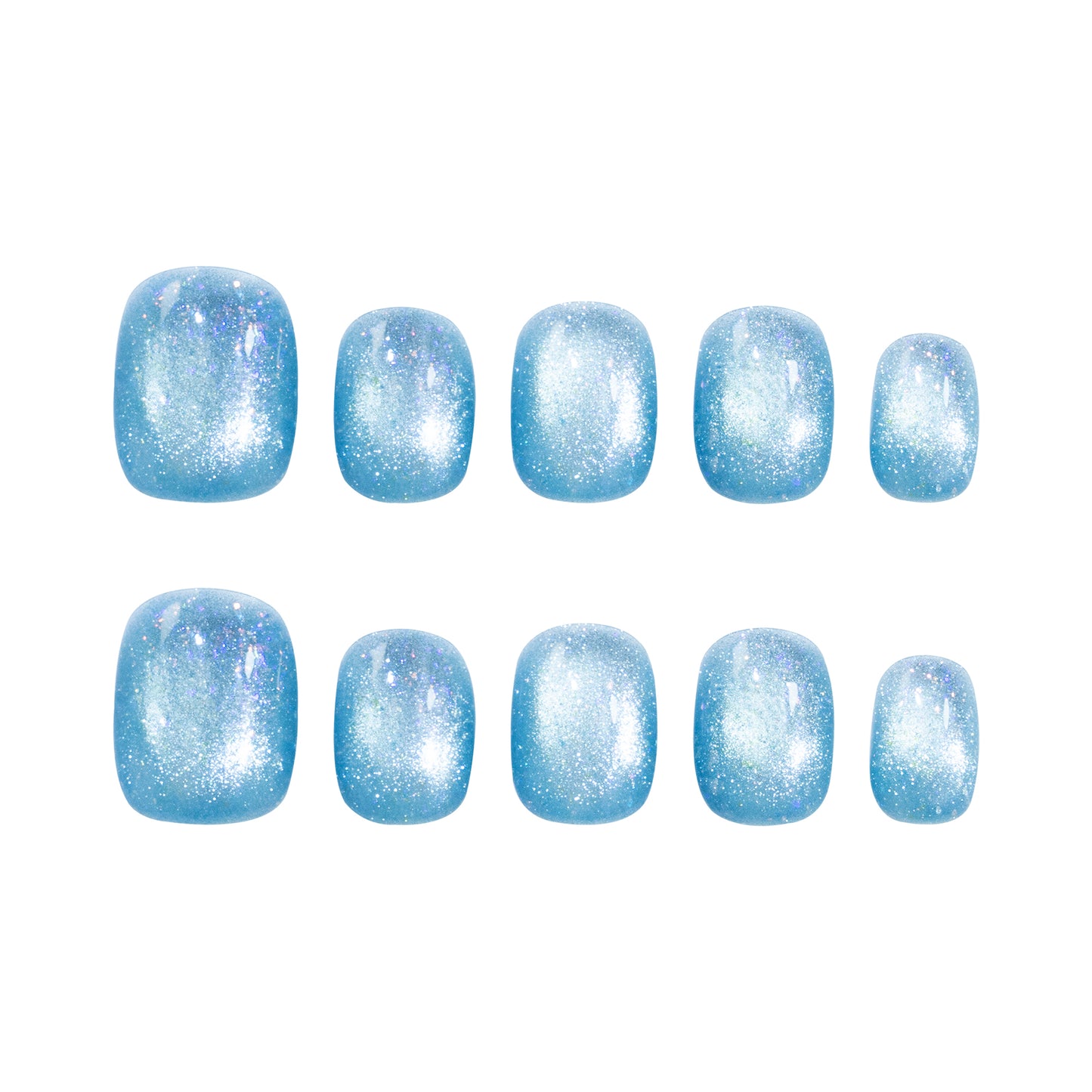 Squoval-Short Nail-Cat's Eye (10pcs) OMDXX091