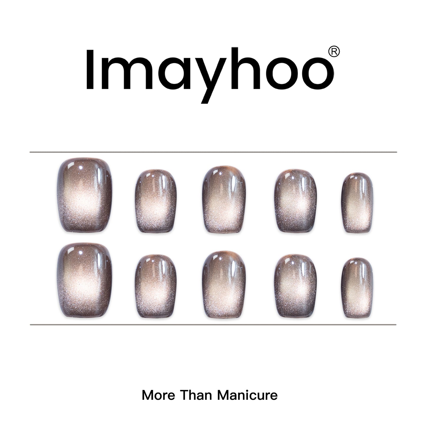 Squoval-Short Nail-Cat's Eye (10pcs) OMDXX092