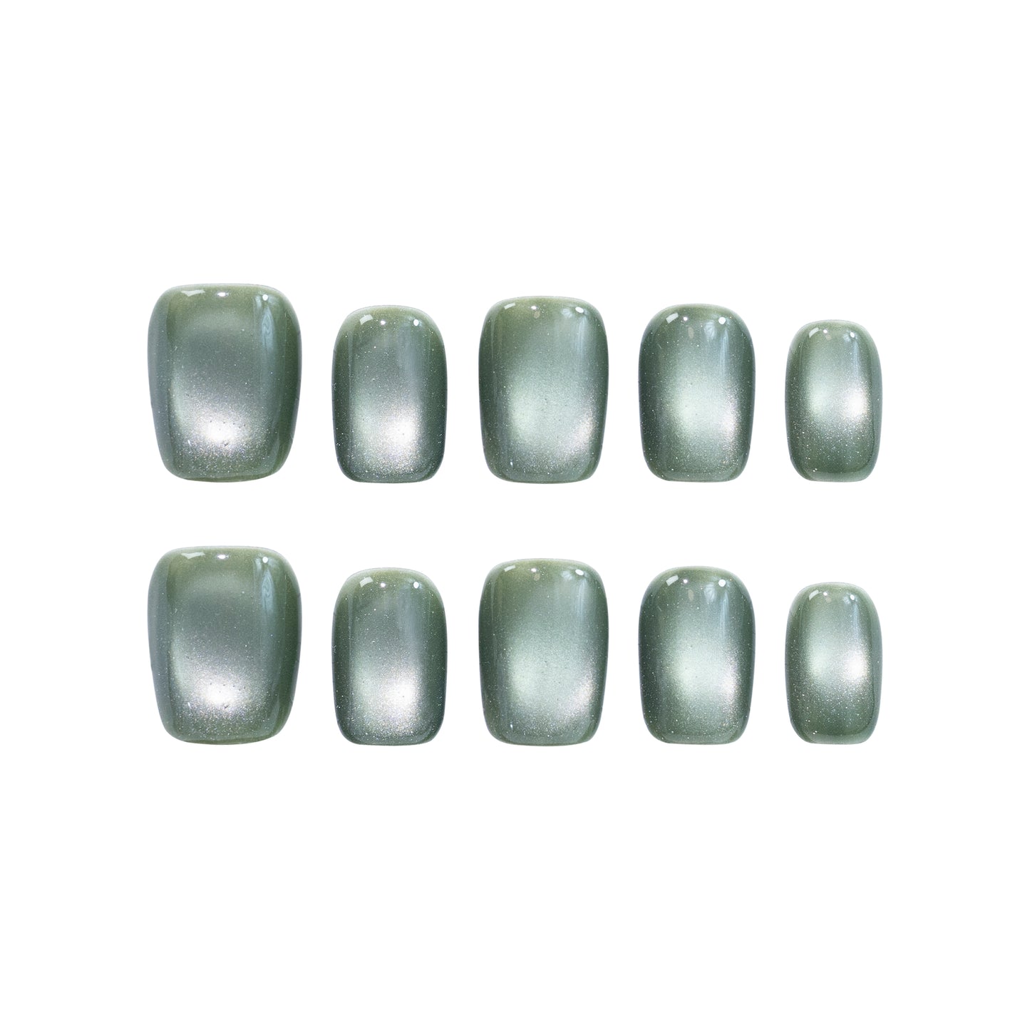 Squoval-Short Nail-Cat's Eye (10pcs) OMDXX093