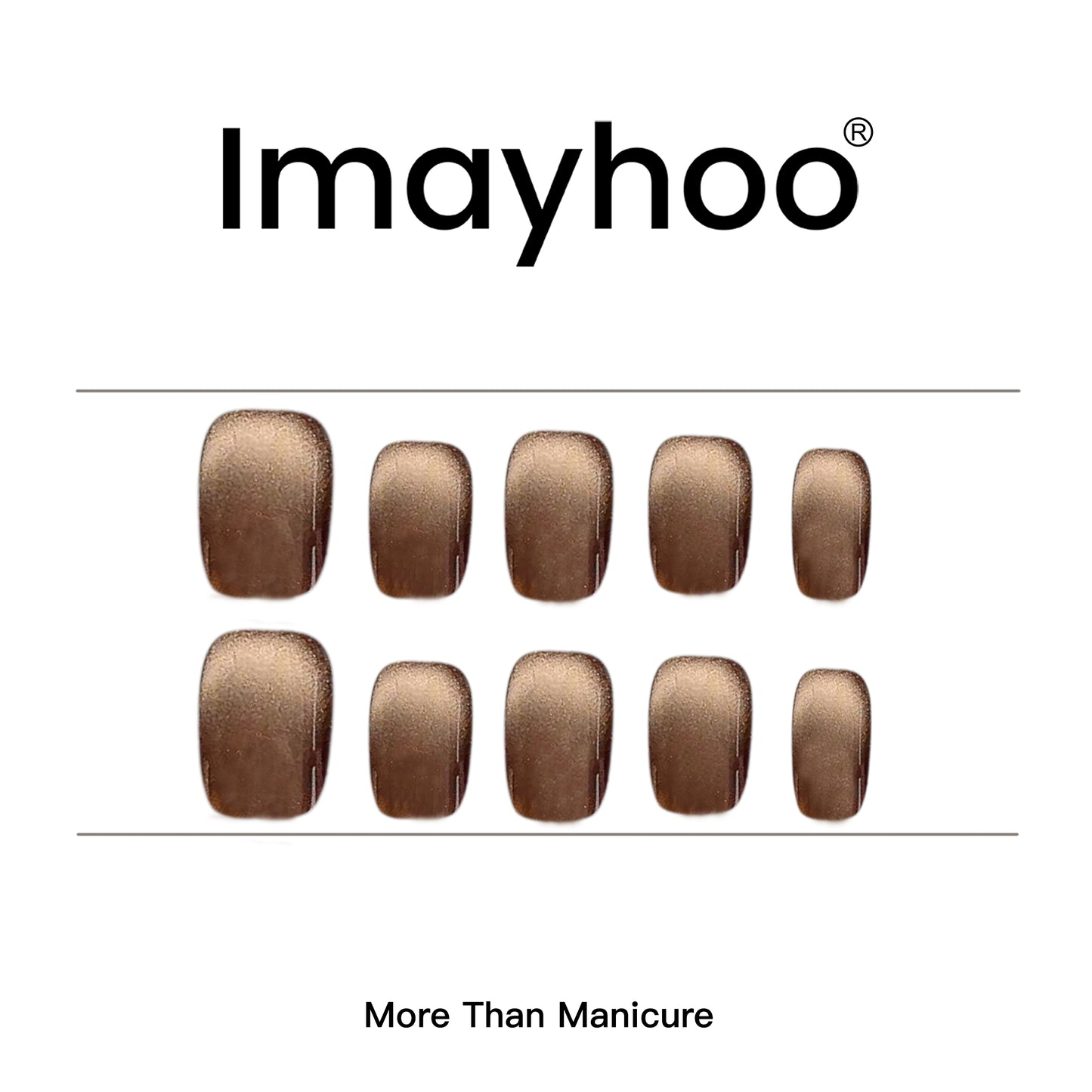Squoval-Short Nail-Cat's Eye (10pcs) OMDXX094