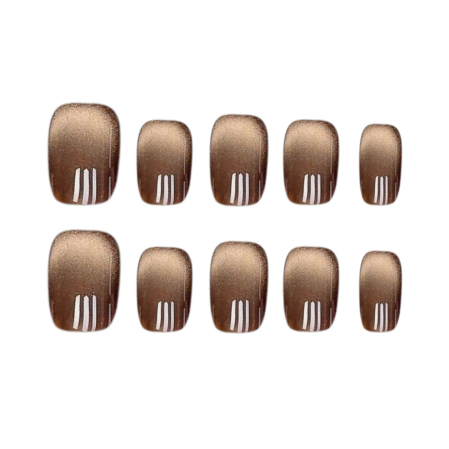 Squoval-Short Nail-Cat's Eye (10pcs) OMDXX094