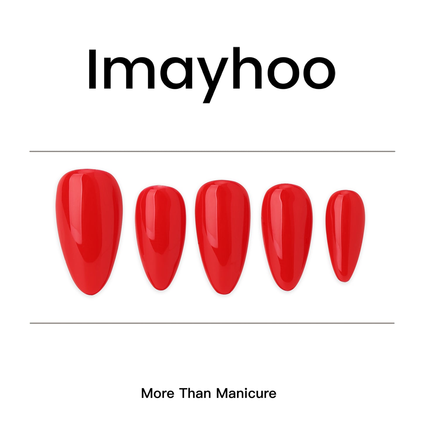 Almond-Medium Nail-Red(10pcs)OMDXX098