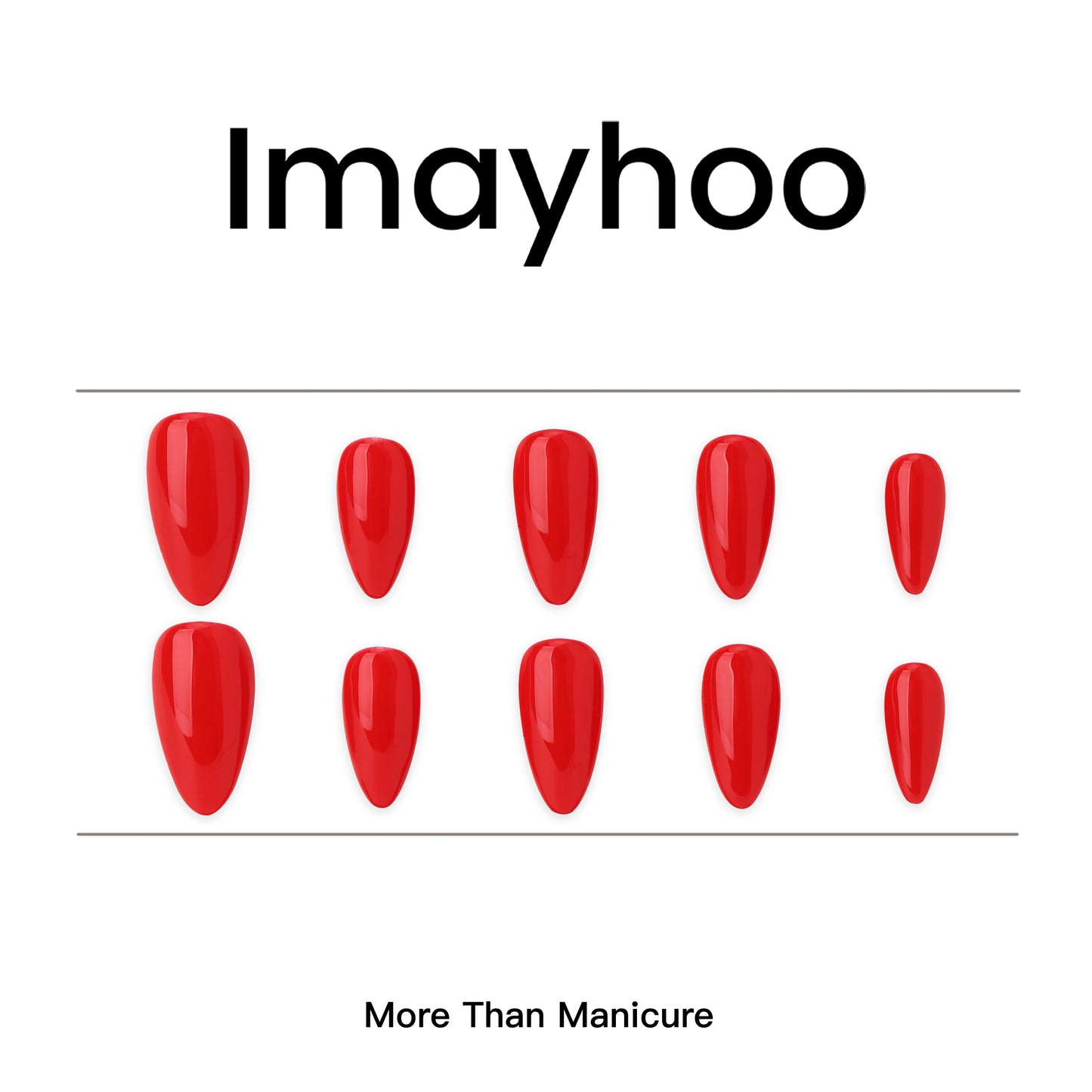 Almond-Medium Nail-Red(10pcs)OMDXX098