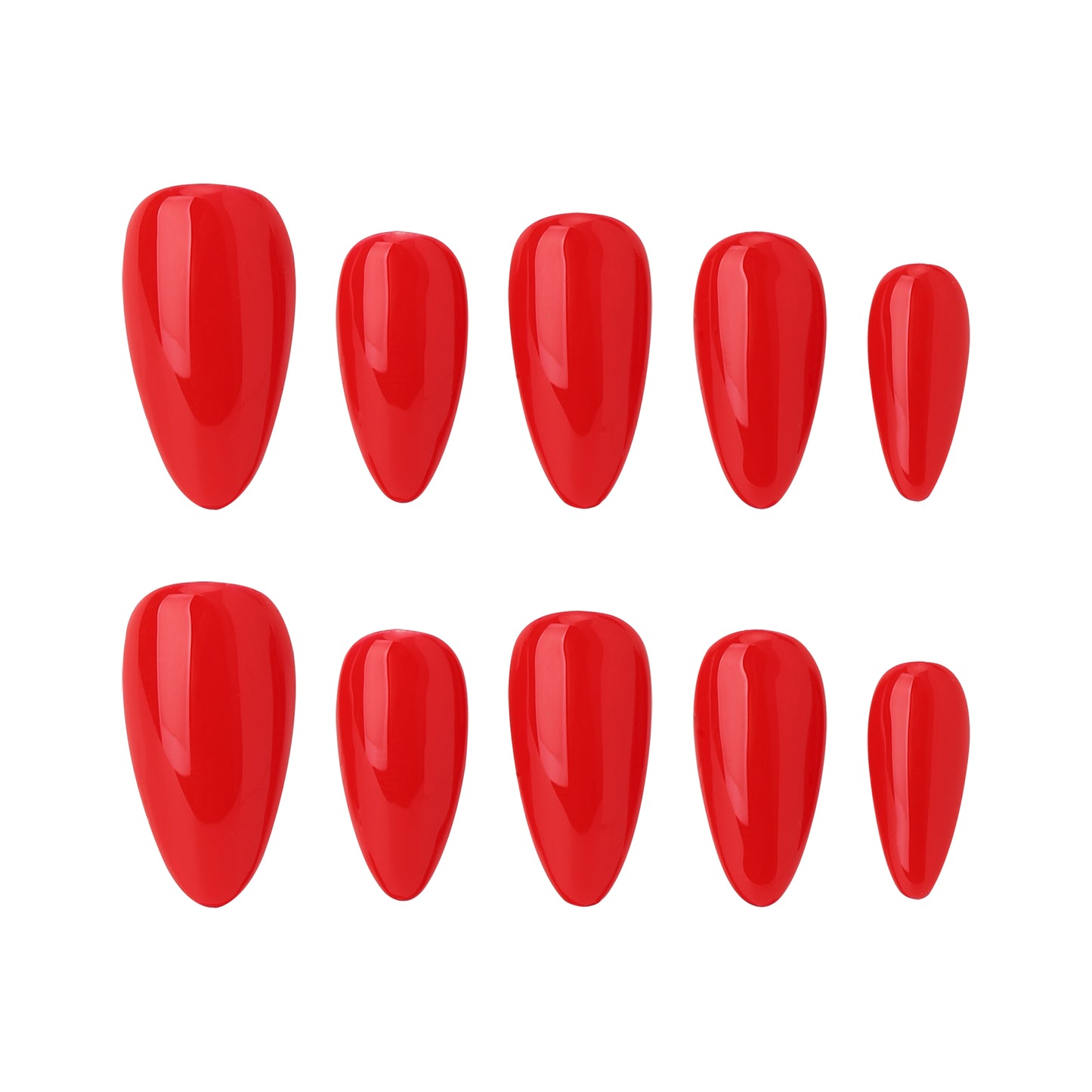 Almond-Medium Nail-Red(10pcs)OMDXX098