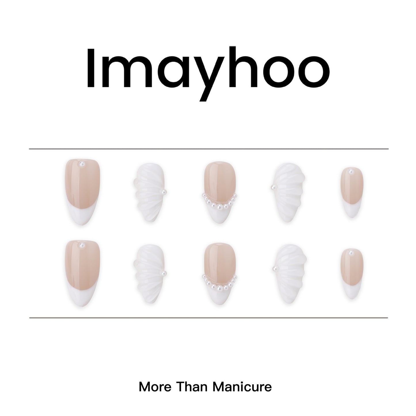 Almonds-Medium Nail-French Tips(10pcs) OMGXX0171