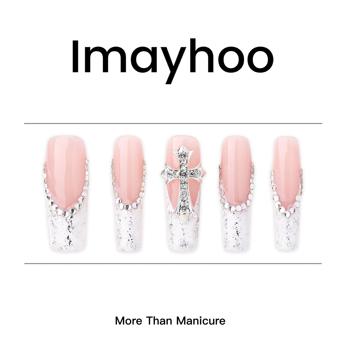 Coffin-Long Nail-French Nail-3D Art (10pcs) OMGXX36001