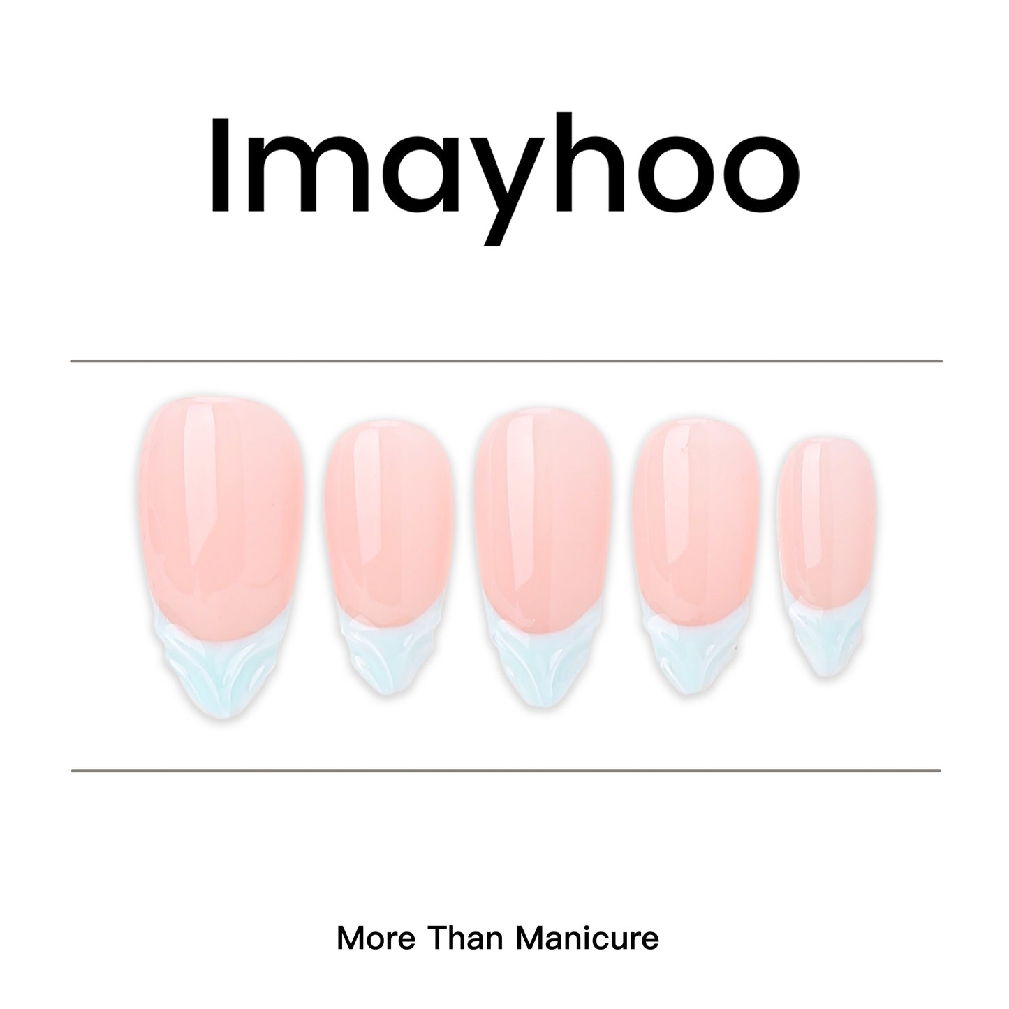 Almond-Mediuum Nail-French Nail-Freshness (10pcs) OMZXX019