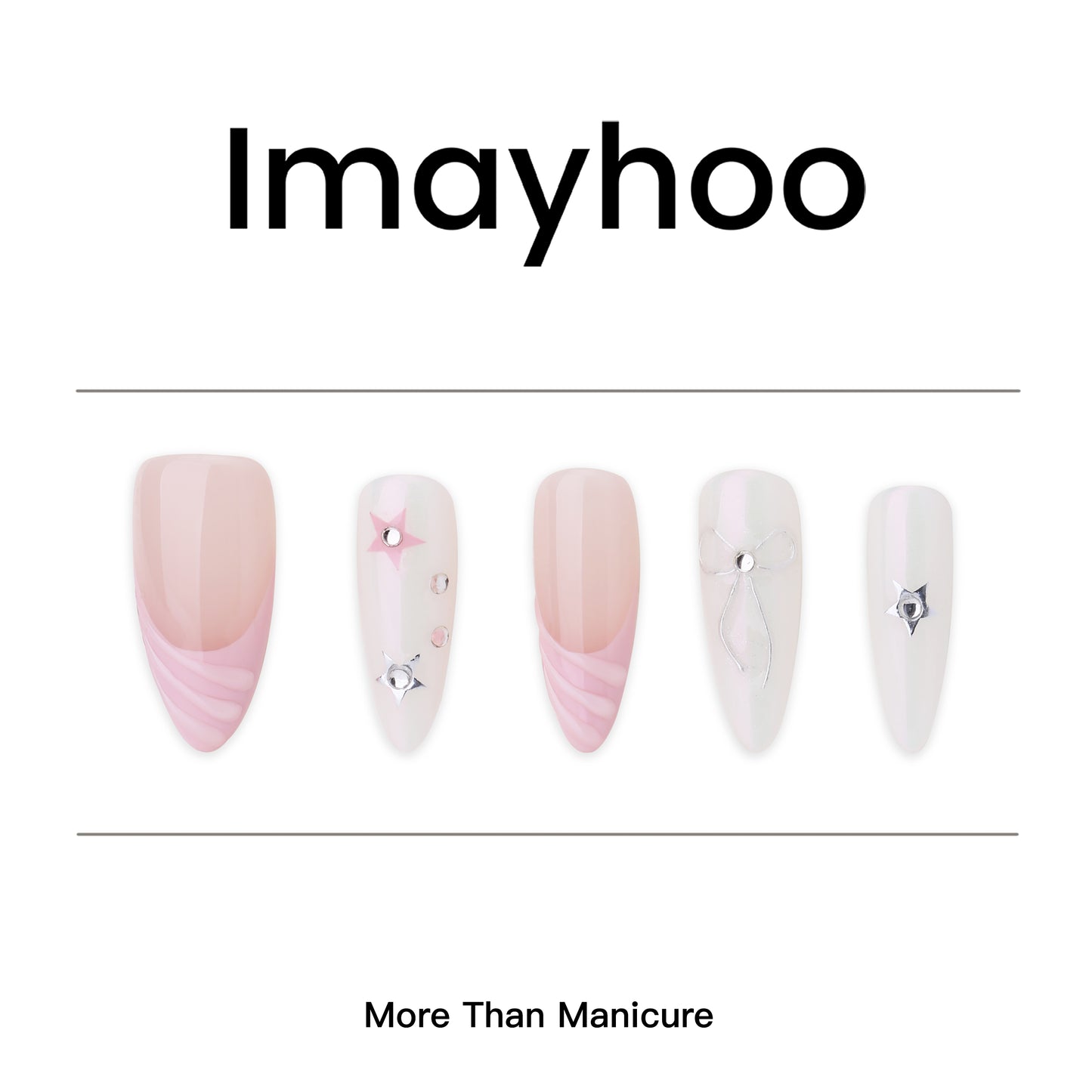 Oval-French Nail-Jump Color (10pcs) OMZXX039