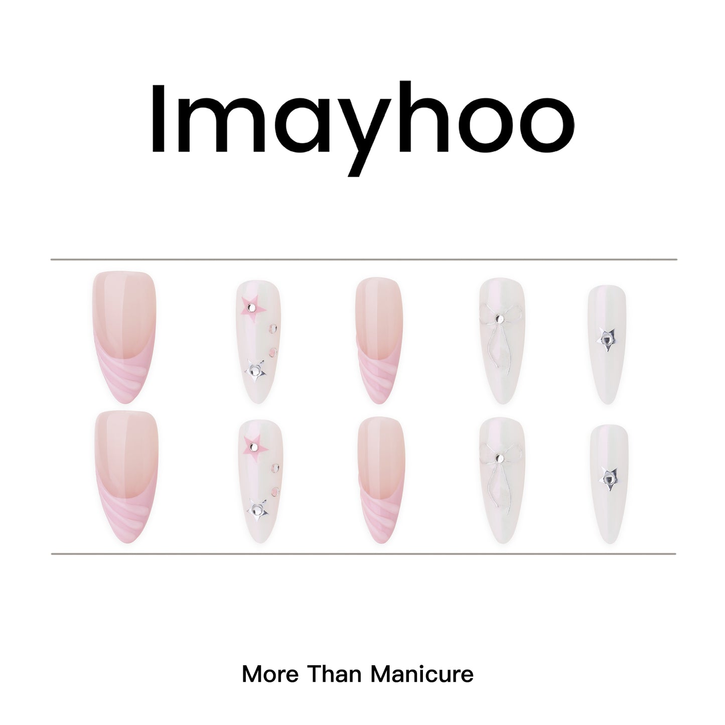 Oval-French Nail-Jump Color (10pcs) OMZXX039